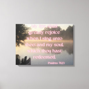 Toile Psaumes 71:23 Bible Verse KJV Pic Wall Art