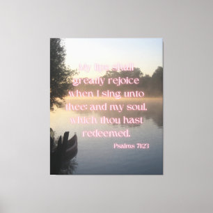 Toile Psaumes 71:23 Bible Verse KJV Pic Wall Art
