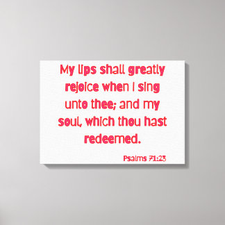 Toile Psaumes 71:23 Bible Verse KJV Wall Art