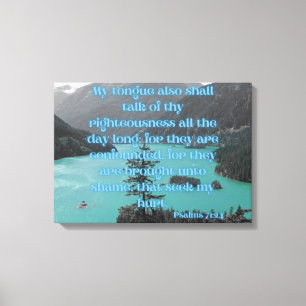 Toile Psaumes 71:24 Bible Verse KJV Pic Wall Art