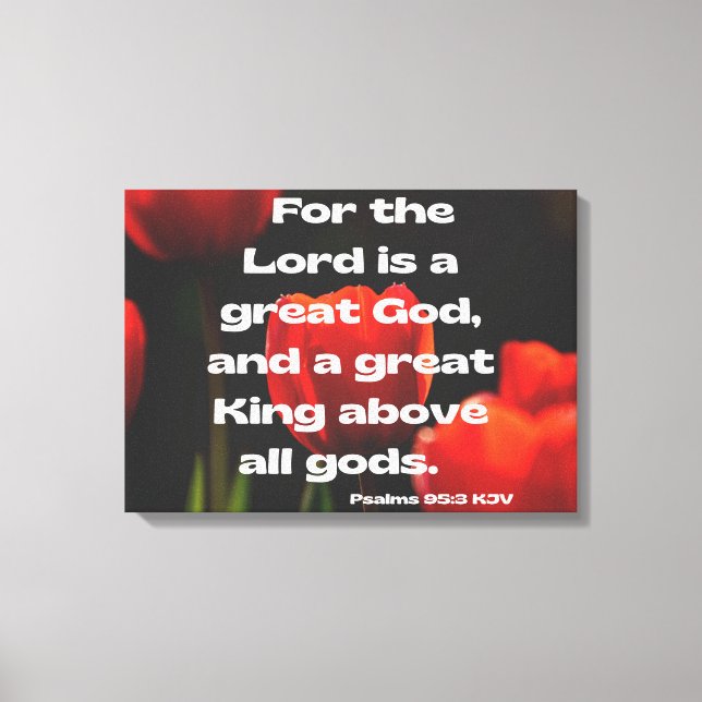 Toile Psaumes 95:3 Bible Verse KJV Pic Wall Art (Recto)