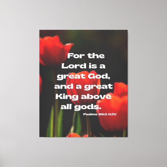 Toile Psaumes 95:3 Bible Verse KJV Pic Wall Art (Recto)
