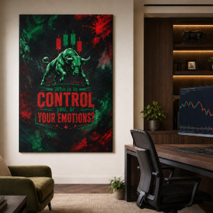 Toile Psychologie du Trading Design de Contrôle Taureau