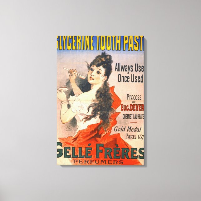 Toile Pub de dentifrice vintage 1889 (Recto)