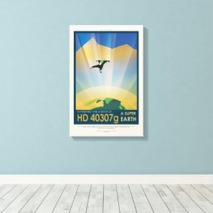 Toile Publicité de voyage de science-fiction, planète HD
