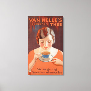 Toile Publicité pour la peinture à thé pour une femme vi