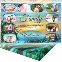 Puerto Sunset Family Collage 1557 Art Canvas Impri