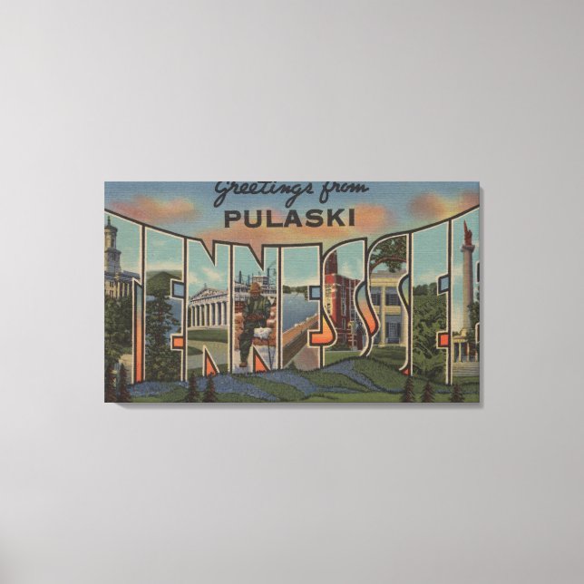 Toile Pulaski, Tennessee - Scènes de grandes lettres (Recto)