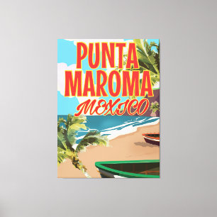 Toile Punta Maroma Beach Mexique affiche voyage
