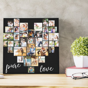 Toile Pure Love Heart Formé Photo Collage Petit Carré