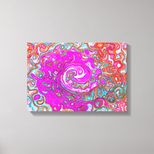 Toile Purple et Orange Super Retro Swirl Abstrait