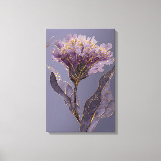Toile Purple Peony Inspired Floral Gold Accents