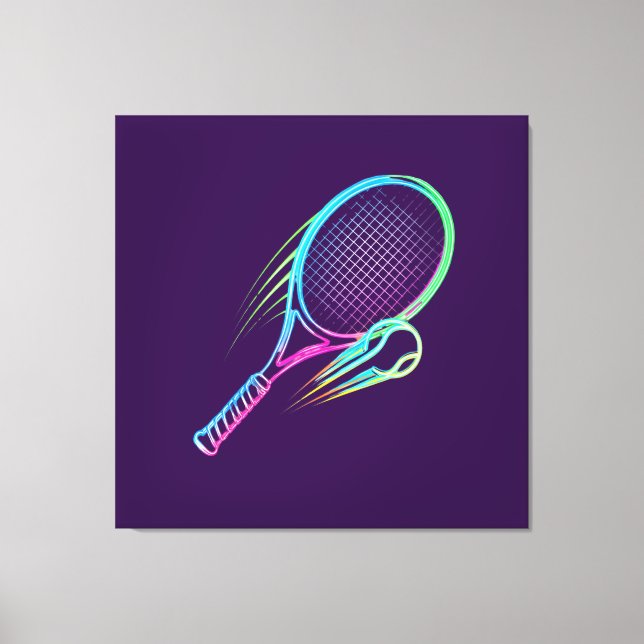 Toile Purple Racket Canvas Wall Art (Recto)