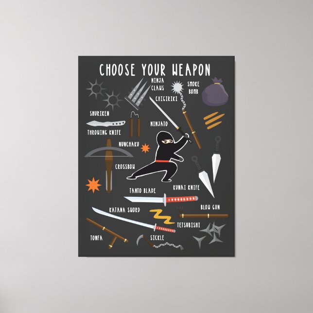 Toile Puzzle d'armes de Ninja (Recto)