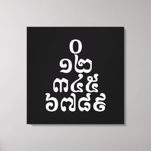 Toile Pyramide des nombres cambodgiens - 0 12 345 6789 K