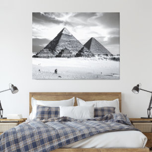 Toile Pyramides noires et blanches