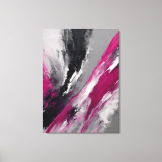 Toile Quadro abstrato, bege, magenta, preto, cinza e bra
