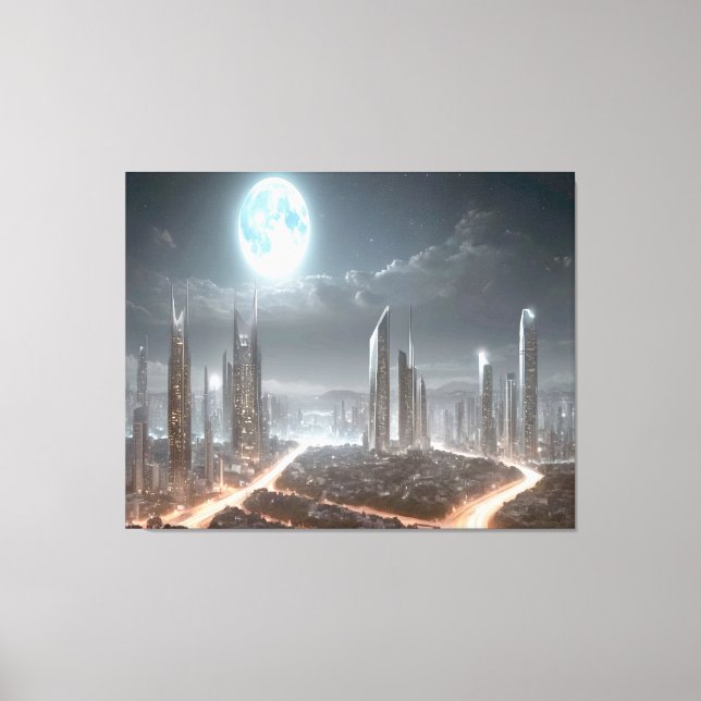 Toile Quadro para paredes "paisagem urbana futurista" (Recto)