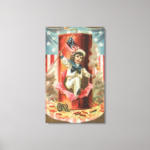 Toile Quand le drapeau de liberté va par