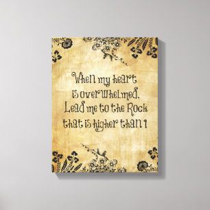 Toile Quand mon coeur est bouleversé par la Bible Verse