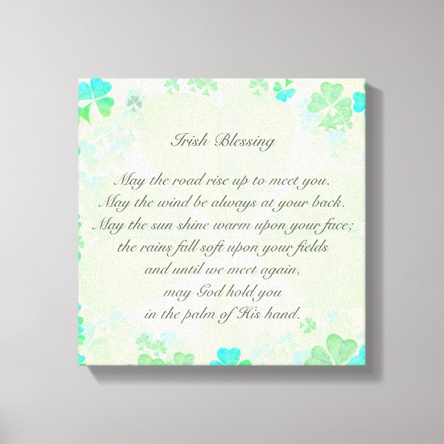 Toile "Que la route monte..." Irish Bless Antique (Recto)