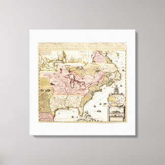 Toile Québec/Nouvelle-France medieval french map America