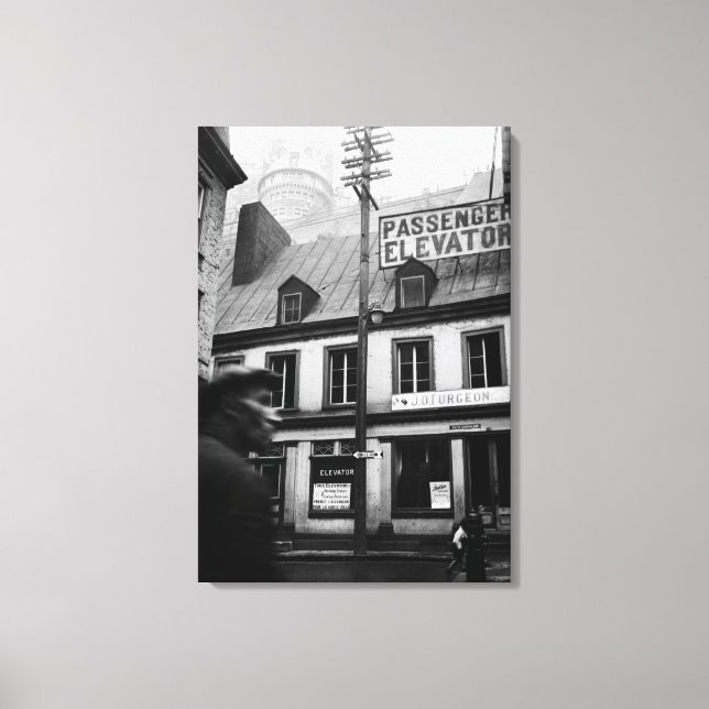 Toile Québec, rue du Canada Photographie des années 1930 (Recto)