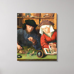 Toile Quentin Matsys - Le Prêteur et sa Femme