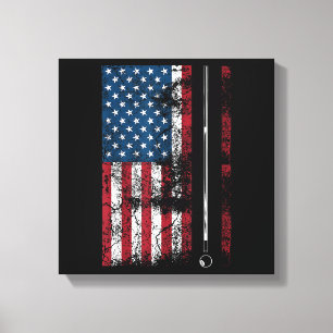 Toile Queue de billard drapeau américain Mignon jeu de t