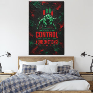 Toile Qui est en contrôle Intensité Bull Design
