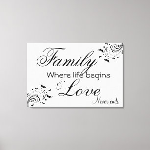 Toile Quote de famille/toile enrobée