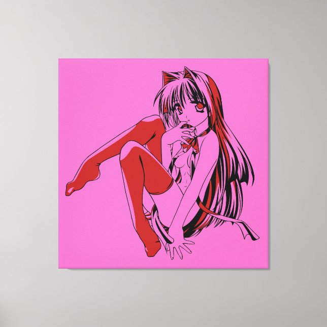 Toile R & B Manga, Neko Catgirl Furry Loli Anime (Recto)