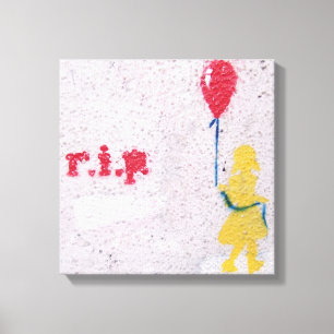 Toile r.i.p. stencil : fille avec le ballon rouge