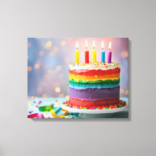 Toile Rainbow Birthday Cake