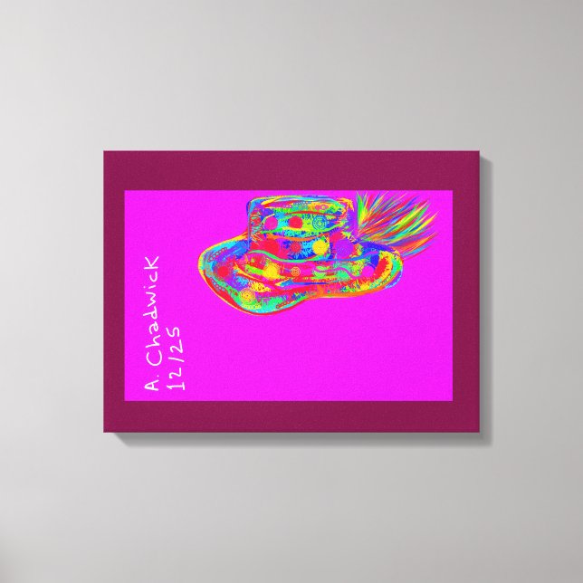 Toile Rainbow Floral Fur Feathered Hat (Recto)