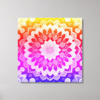 Rainbow Mandala Art Abstrait