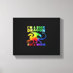 Toile Rainbows Je suis un livre Dragons Pas un ver LGBT