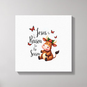 Toile Raison de Jésus pour la saison de la vache de Noël
