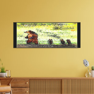 Toile Randonnée de la famille de l'ours Brown