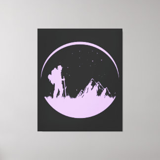 Toile Randonnée nocturne étoiles montagnes