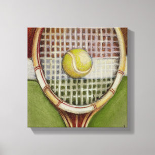 Toile Raquette de tennis avec balle posée sur le court