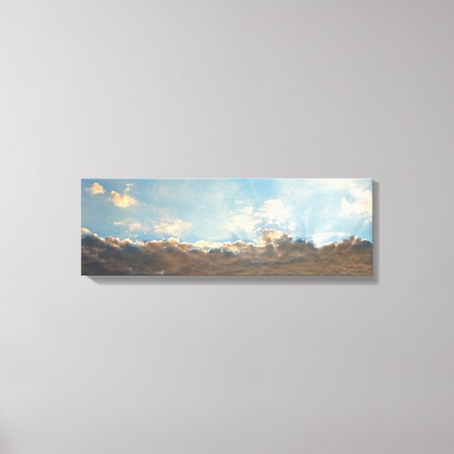 Toile Rayons du soleil et nuages bleus Paysage panoramiq (Recto)