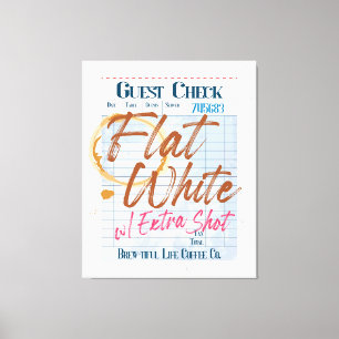 Toile Réception du chèque client café blanc plat extra p
