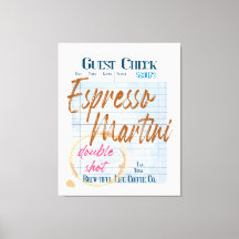 Réception du chèque client Espresso Martini double