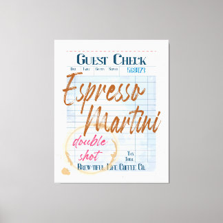 Toile Réception du chèque client Espresso Martini double