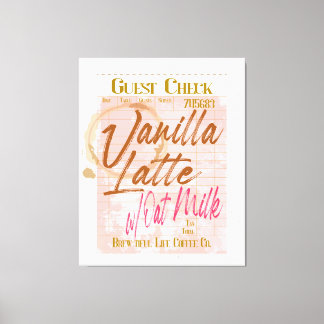 Toile Réception du chèque client Vanilla Latte café lait