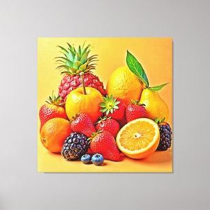 Toile Récolte de fruits vibrants : design de récolte fra