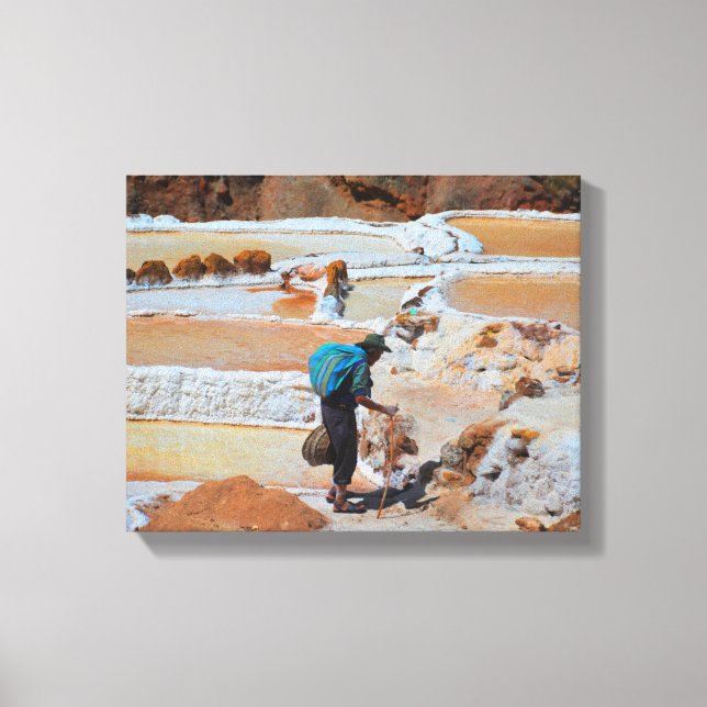 Toile Récolte de sel à Maras, Pérou (Recto)