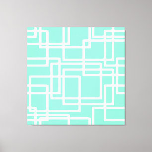 Toile Rectangles Modernes Rétro Sur Aqua Diluée