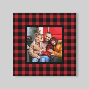 Toile Red Buffalo Plaid Farmhouse Photo de Noël